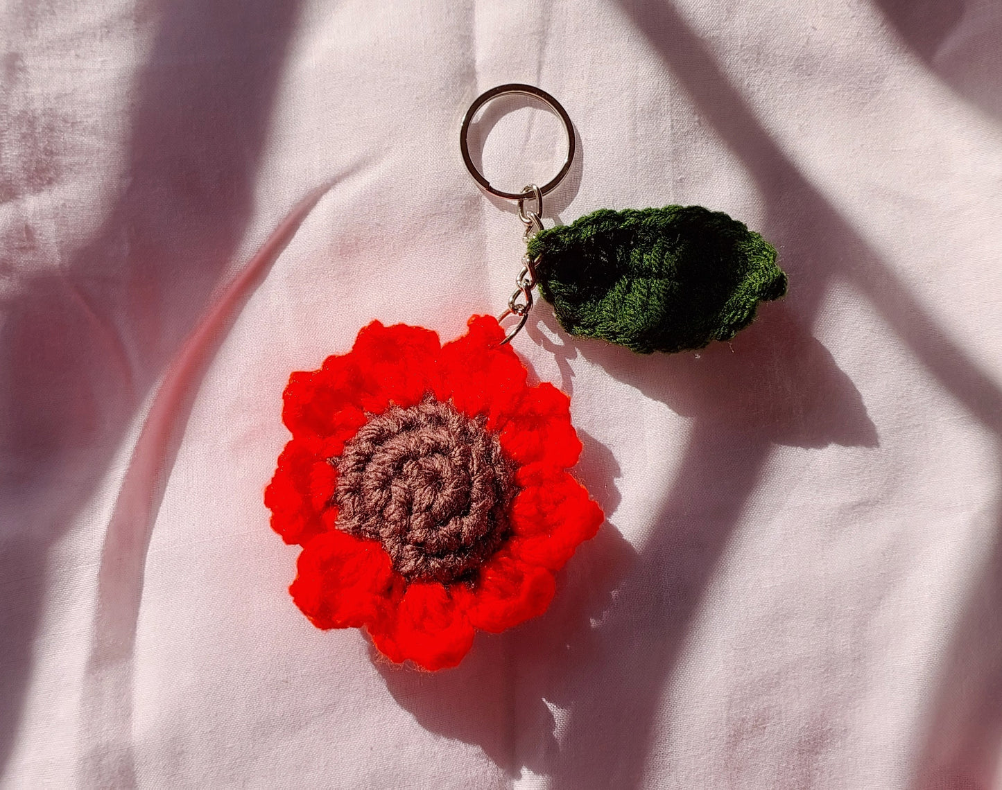 Handmade Crochet Sunflower Keyring