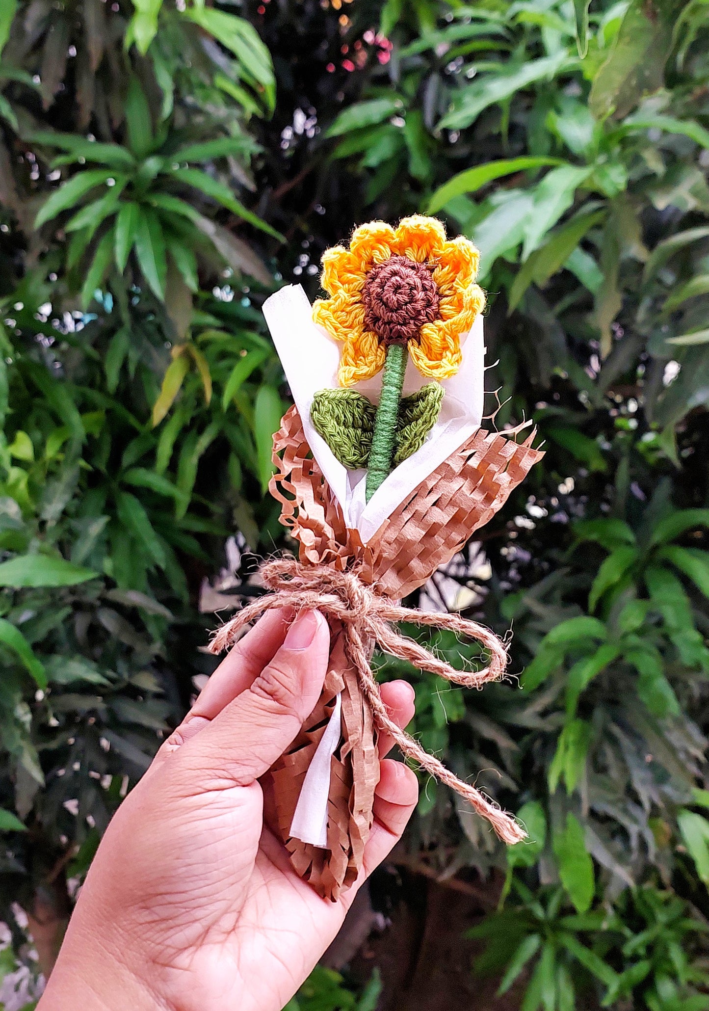 Mini Crochet Sunflower Flower Bouquet